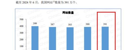 第24次中国互联网络发展状况统计报告显示，网站数量仍然在400万以下