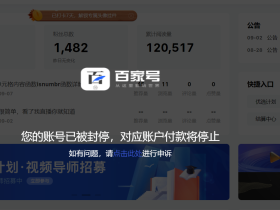 我的百度百家号被封了，感觉被自己坑了